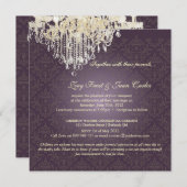 PixDezinesクリスタルシャンデリア+セリンダマスク 招待状 (正面/裏面)