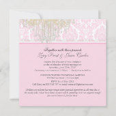 PixDezinesクリスタルシャンデリア+モアレ・ダマスク 招待状 (正面)