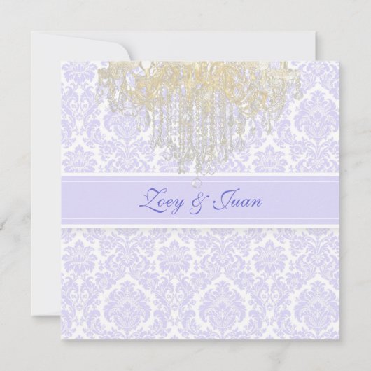 PixDezinesクリスタルシャンデリア+モイレダマスク/パープル 招待状 (裏面)