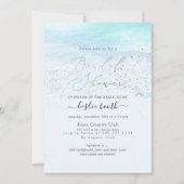 PixDezinesクリスタルブルーショーレリンブライダルシャワー 招待状 (正面)