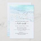 PixDezinesクリスタルブルーショーレリンブライダルシャワー 招待状 (正面/裏面)