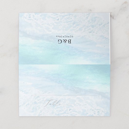 PixDezinesクリスタルブルー海岸海岸線ビーチ プレイスカード (外部開封)