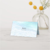 PixDezinesクリスタルブルー海岸海岸線ビーチ プレイスカード (裏面)