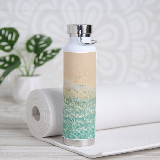 PixDezinesクリスタル澄んショアラインビーチ ウォーターボトル (ヨガ)