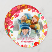 PixDezinesクリスマスウォーターの色/ホリデーフォト シーズンカード (正面/裏面)