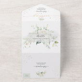 PixDezinesクリーミーエレガントホワイトローズ オールインワン招待状 (外側)