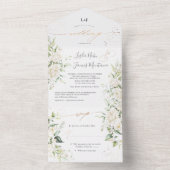 PixDezinesクリーミーエレガントホワイトローズ オールインワン招待状 (内側)