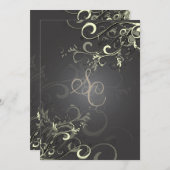 PixDezinesクリームスワール+黒鉛 招待状 (正面/裏面)