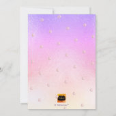 PixDezinesグラデーション赤面ピンク+バイオレットバルミツワー 招待状 (裏面)