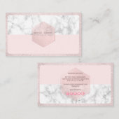 PixDezinesグラムピンク |赤面+大理石 名刺 (正面/裏面)