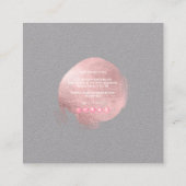 PixDezinesグラムモノグラム黒+バラ金ゴールドスポット スクエア名刺 (裏面)