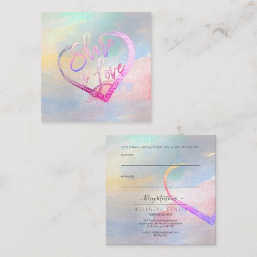 PixDezinesグラム共有ザラブメタフェイクリック スクエア名刺 (正面/裏面)