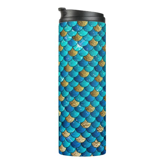 PixDezinesグリッターマーメイドはかりで測、水中競技ブルース タンブラー (回転右)