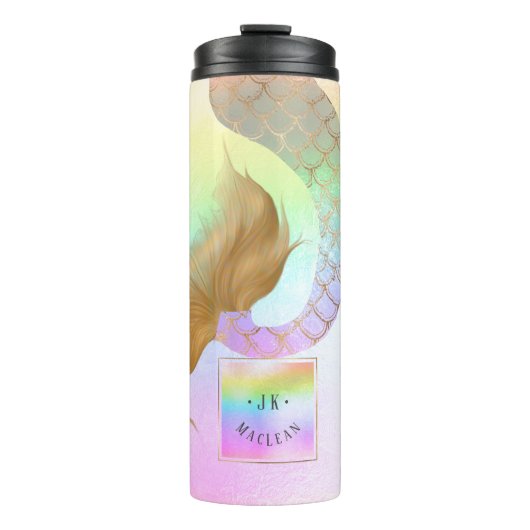 PixDezinesグリッターマーメイドテール、コットンキャンディ タンブラー (正面)