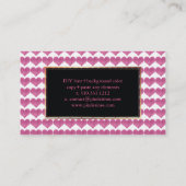 PixDezinesグリッターRaspberry Pinkハート 名刺 (裏面)