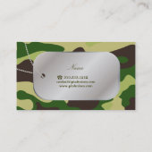 PixDezinesグリーンカモフラージュ+ドッグタグ 名刺 (裏面)