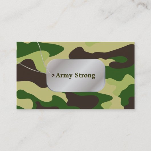 PixDezinesグリーンカモフラージュ+ドッグタグ 名刺 (正面)