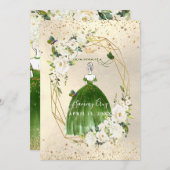 PixDezinesグリーンキンセアニェラH2アラバスターバラ 招待状 (正面/裏面)