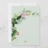 PixDezinesグリーンリーウォーターカラーウィンターリース 招待状 (裏面)