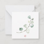 PixDezinesグリーンリーウォーターカラーユーカリプトゥスブランチ ノートカード (裏面)