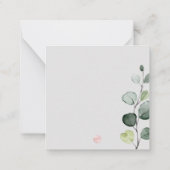 PixDezinesグリーンリーウォーターカラーユーカリプトゥスブランチ ノートカード (裏面)