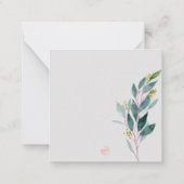 PixDezinesグリーンリーウォーターカラーユーカリプトゥスブランチ ノートカード (裏面)