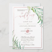 PixDezinesグリーンリーパームズ+ハニカム 招待状 (正面)