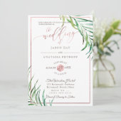 PixDezinesグリーンリーパームズ+ハニカム 招待状 (スタンド正面)