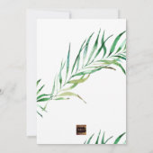 PixDezinesグリーンリーパームズ+ハニカム 招待状 (裏面)