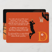 ✡ PixDezinesゲームオン!バスケットボールバー(ユダヤ教の)バル・ミツバーエンクロ 招待状 (正面/裏面)