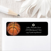 ✡ PixDezinesゲームオン！バスケットボールバー（ユダヤ教の）バル・ミツバー ラベル (インサイチュ)