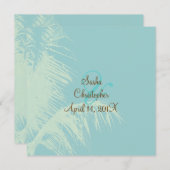 PixDezinesココナッツ葉のシルエット/色 招待状 (正面/裏面)