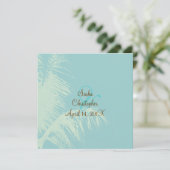 PixDezinesココナッツ葉のシルエット/色 招待状 (スタンド正面)