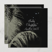 PixDezinesココナッツ葉の/パームの前面/ディ 招待状 (正面/裏面)