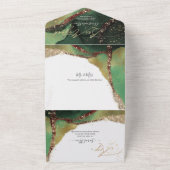 PixDezinesコズミックエメラッドグリーンバー(ユダヤ教の)バル・ミツバー オールインワン招待状 (外側)