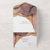 PixDezinesコズミックダスティバラ金ゴールドバルミツワーすべて オールインワン招待状 (外側)