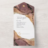 PixDezinesコズミックダスティバラ金ゴールドバルミツワーすべて オールインワン招待状 (内側)