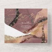 PixDezinesコズミックダスティバラ金ゴールドバルミツワーすべて オールインワン招待状 (裏面)