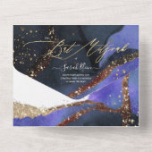 PixDezinesコズミックバイオレットブルーバルミツワー オールインワン招待状 (裏面)