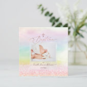 PixDezinesコットンキャンディグリッター、バプテメファイル 招待状 (スタンド正面)