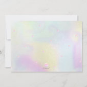 PixDezinesコットンキャンディホログラフィックバルミツワー 招待状 (裏面)