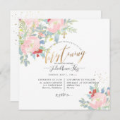 PixDezinesコテージウォーターカラーフラワー《キリスト教》洗礼式や命名式 招待状 (正面/裏面)