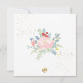 PixDezinesコテージウォーターカラーフラワー《キリスト教》洗礼式や命名式 招待状 (裏面)