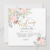 PixDezinesコテージウォーターカラーフラワー《キリスト教》洗礼式や命名式 招待状 (正面)