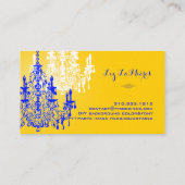 PixDezinesコバルトブルーシャンデリア/DIYカラー 名刺 (裏面)