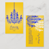 PixDezinesコバルトブルーシャンデリア/DIYカラー 名刺 (正面/裏面)