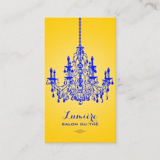 PixDezinesコバルトブルーシャンデリア/DIYカラー 名刺 (正面)