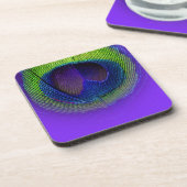 PixDezinesゴージャスなピーコックアイ/cobalt+green コースター (左側)