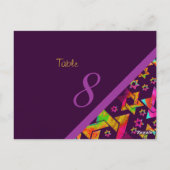 PixDezinesサイケデリックスター、テーブル番号カード ポストカード (裏面)