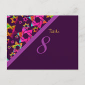 PixDezinesサイケデリックスター、テーブル番号カード ポストカード (正面)